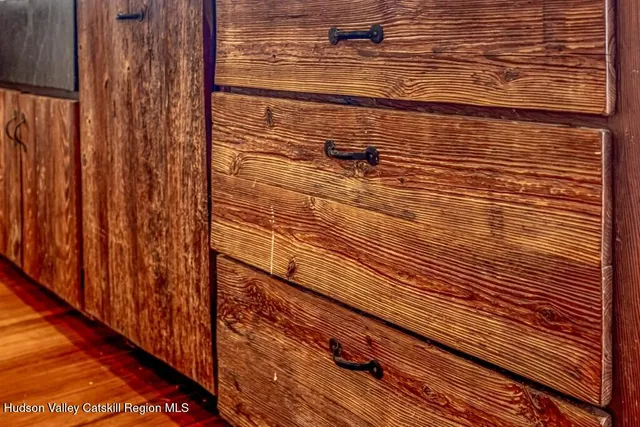 a view of wooden balcony