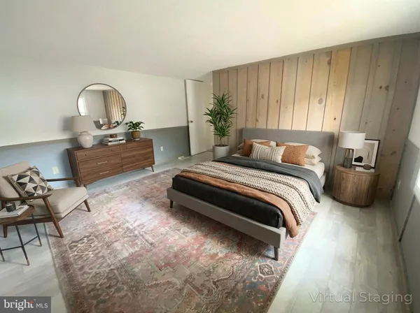 a bedroom with bed and a window