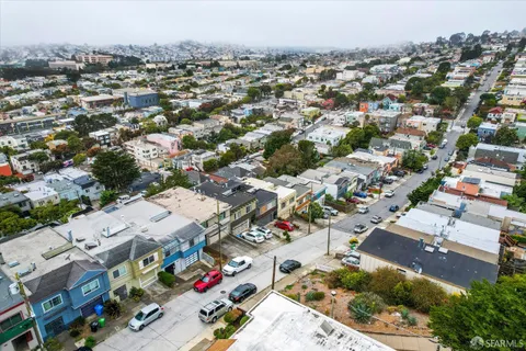 an aerial view of a city