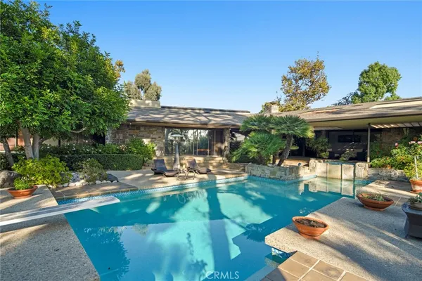 a view of a backyard with a garden and plants