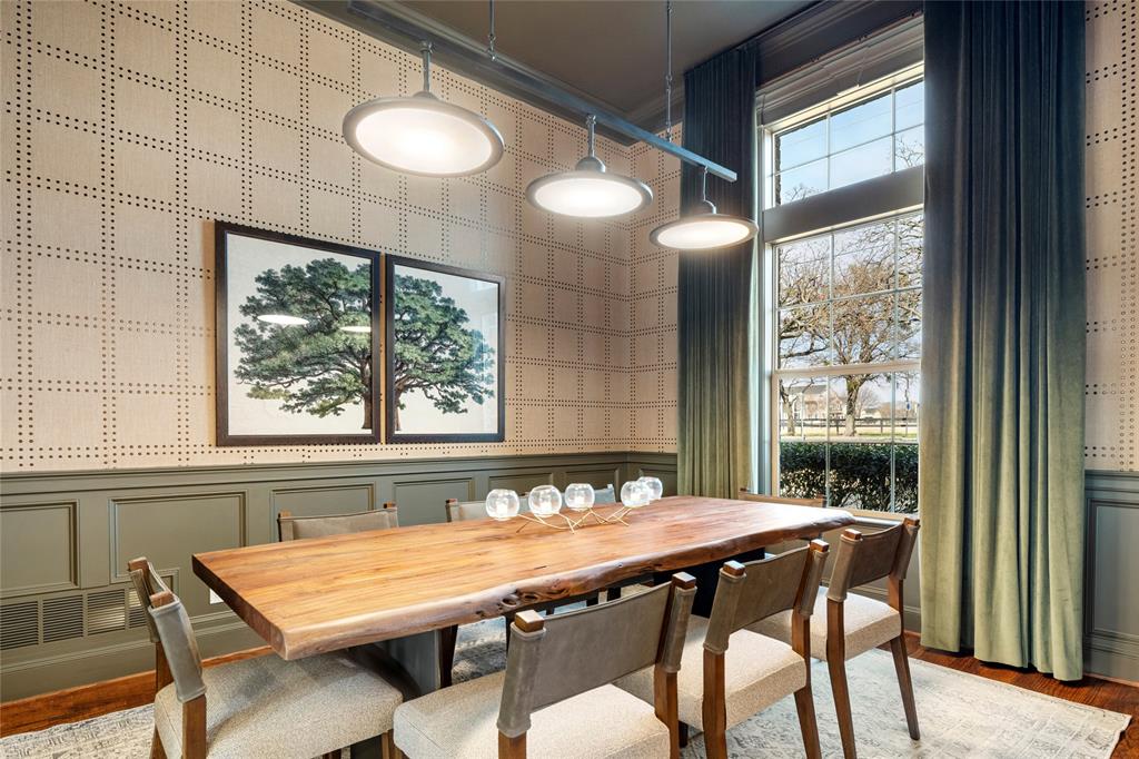 700 Frenchtown Road Argyle, TX 76226 - Photo 7 of 40 Formal Dining room features a warm feeling with designer wall coverings and earth tone colors.