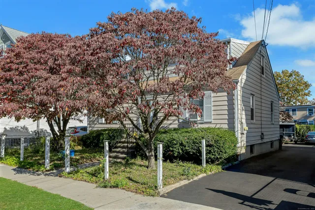 a view of backyard with green space