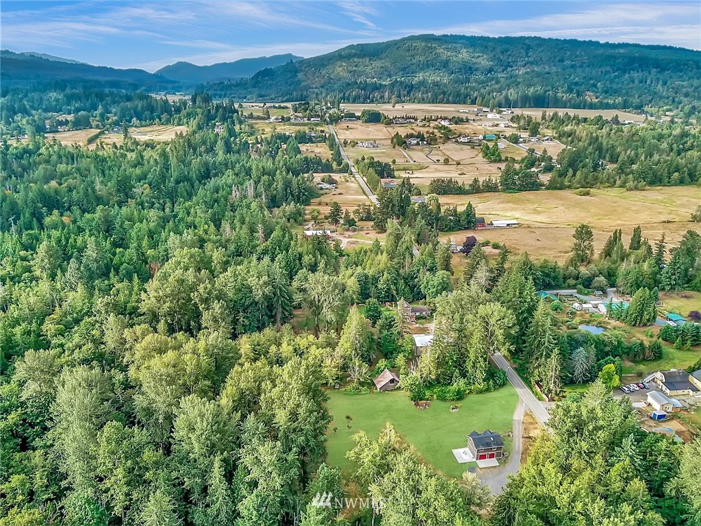 4760 Mission Road Bellingham, WA 98226 - Photo 38 of 40 an aerial view of residential houses with outdoor space and trees