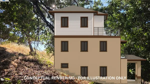 a house that has a tree in front of the house