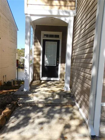 a view of a front door of a house