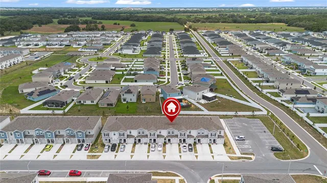 an aerial view of a city