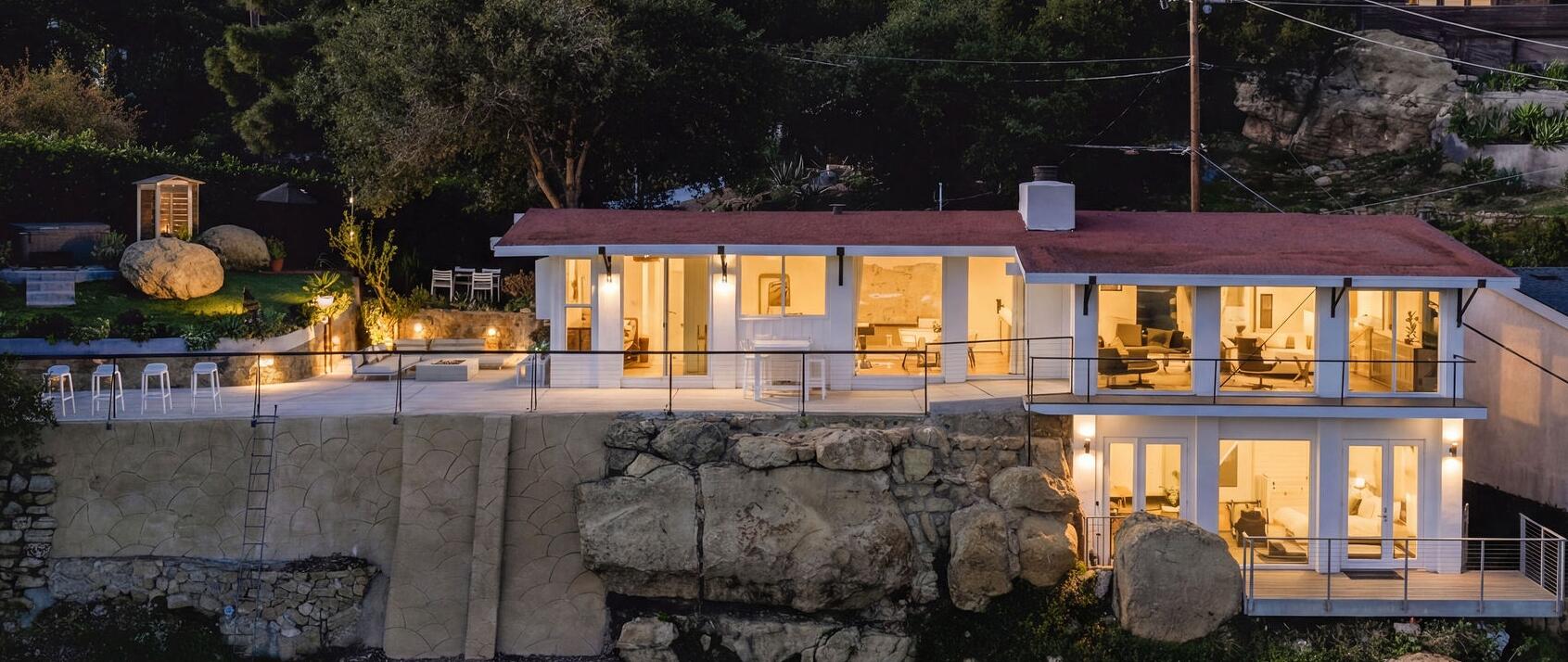 4825 Rim Road Santa Barbara, CA 93105 - Photo 32 of 36 Exterior rear view at dusk