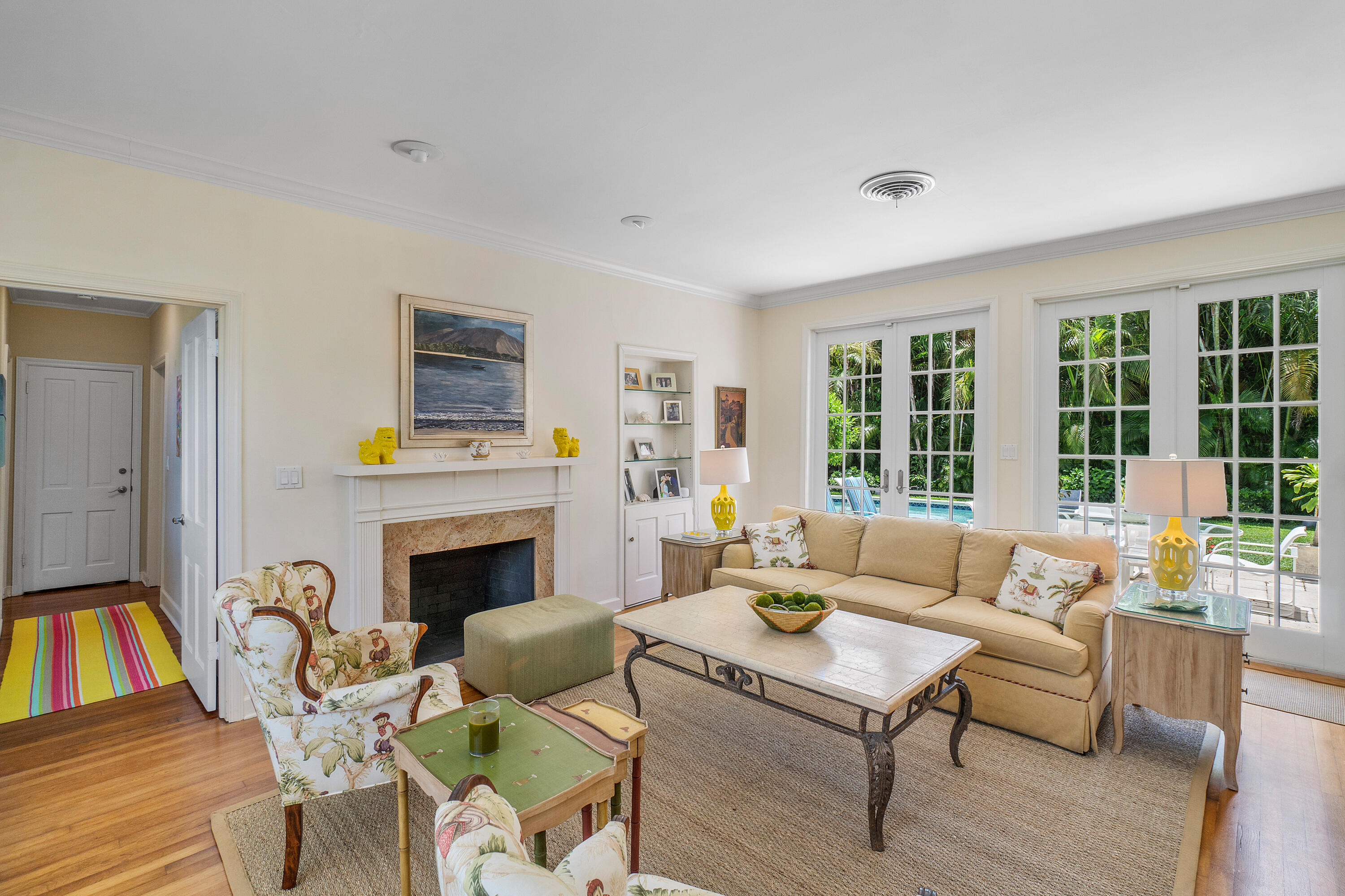230 Plantation Road Palm Beach, FL 33480 - Photo 7 of 30 a living room with furniture fireplace and a table