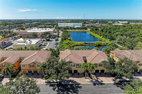 an aerial view of multiple house
