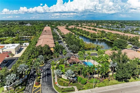 a view of a lake with a house