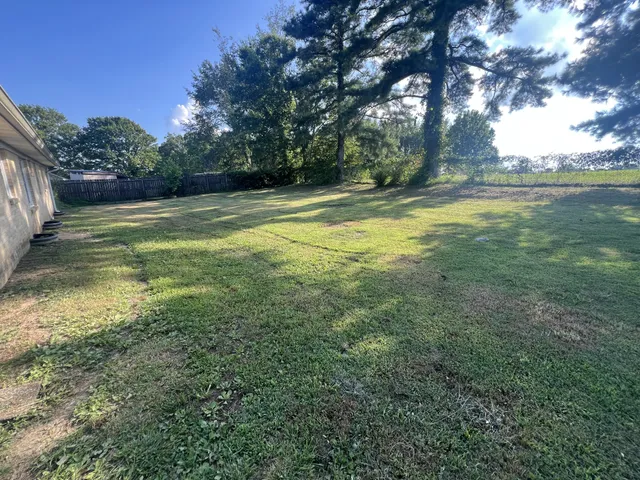 a front view of house with yard and trees