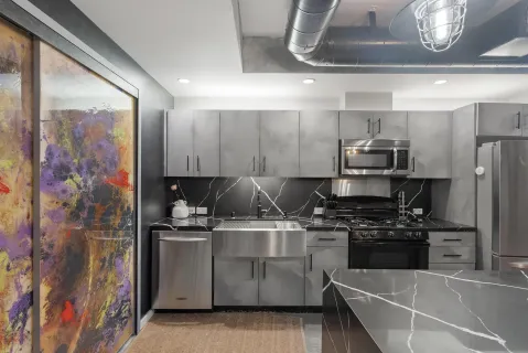 an entryway with a door