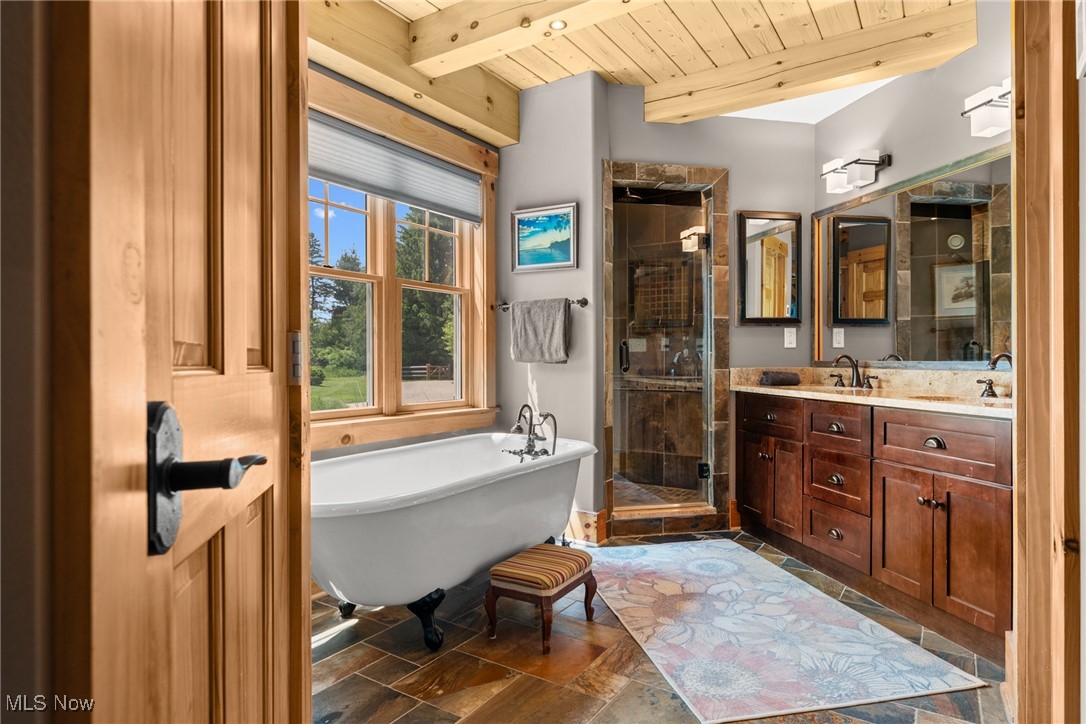 1350 Bell Road Chagrin Falls, OH 44022 - Photo 20 of 46 Separate stall shower & bathtub with water closet
