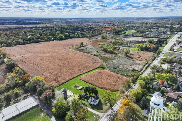 an aerial view of multiple house