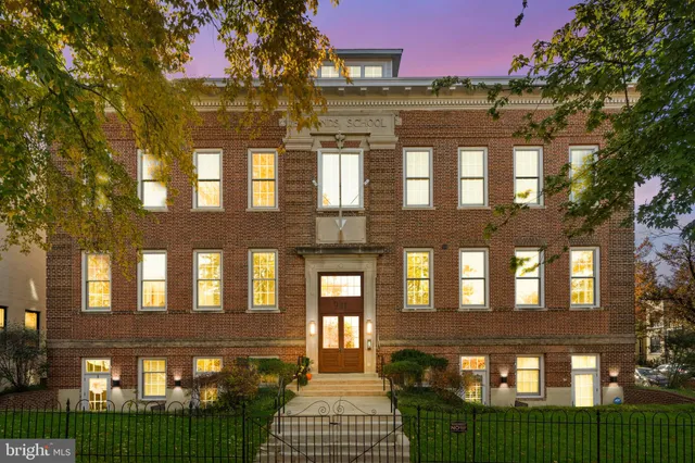 a front view of a building