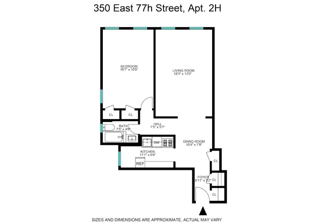 $639,900 | 350 East 77th Street, Unit 2H | Lenox Hill