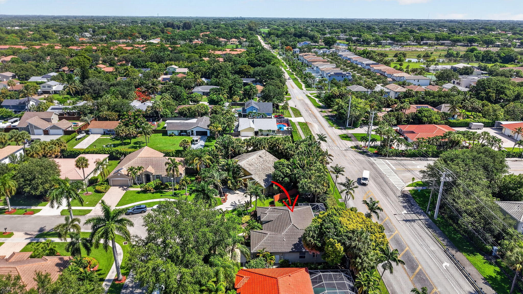 1365 East Barwick Ranch Circle Delray Beach, FL 33445 - Photo 69 of 77 an aerial view of residential houses with outdoor space