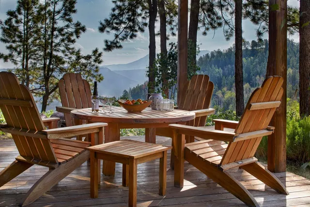 a view of outdoor space with seating area