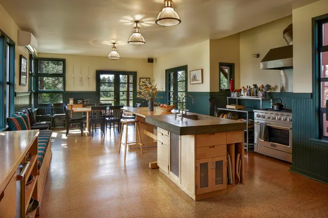 a kitchen with lots of counter top space