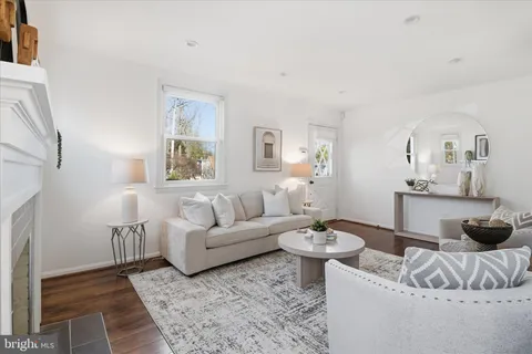 a living room with furniture and a couch