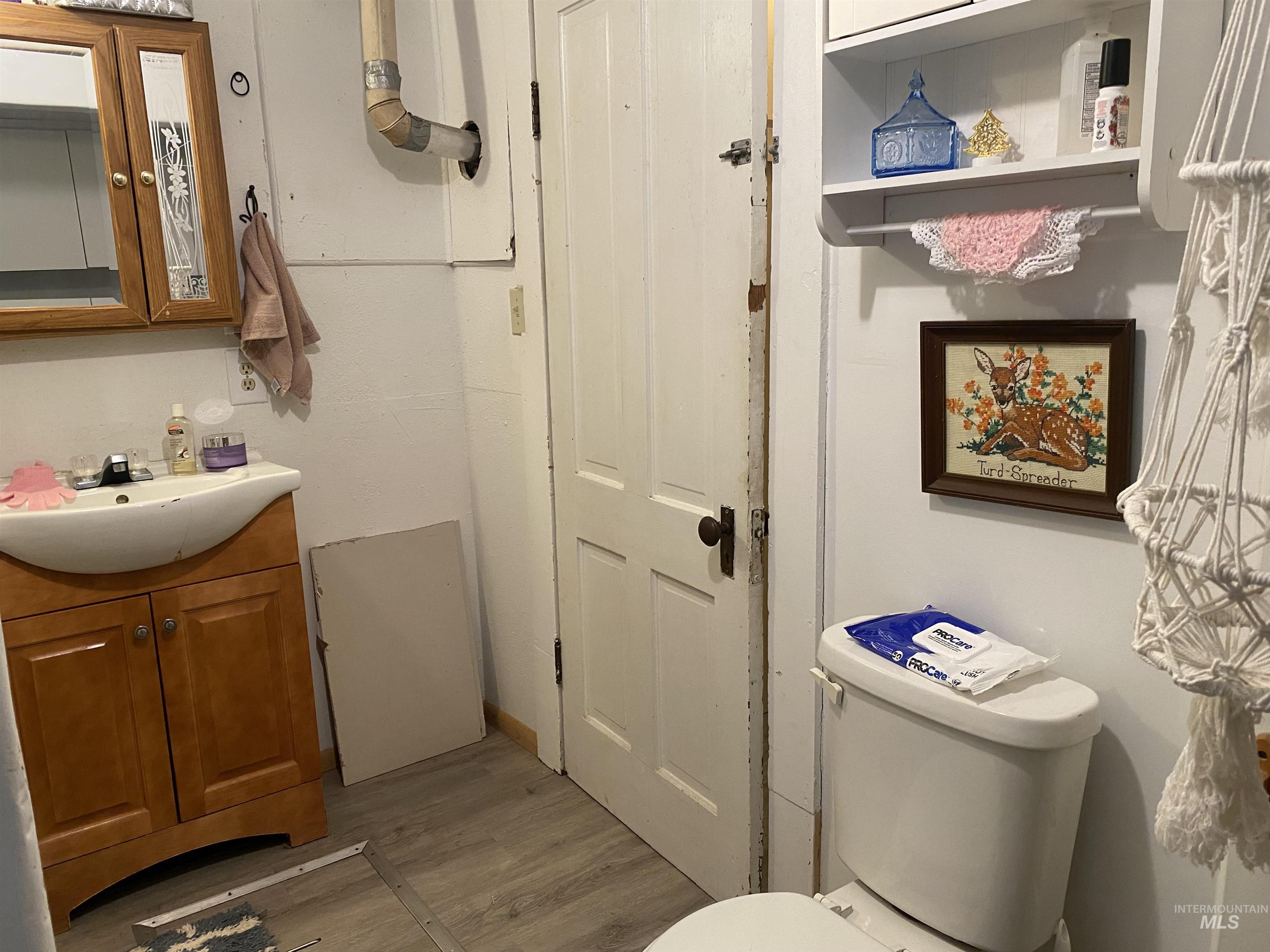 502 East Court Street Weiser, ID 83672 - Photo 9 of 17 Bathroom with wood finished floors and vanity