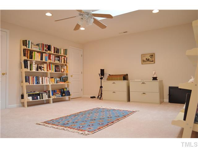 3723 Old Post Road Raleigh, NC 27612 - Photo 19 of 25 The bonus room is open to and over looks the loft and foyer. It has two large skylights, recessed lights, and a ceiling fan. There is also walk-in attic storage area with shelves for extra storage. The Springdale bookcases may convey. Bonus Room