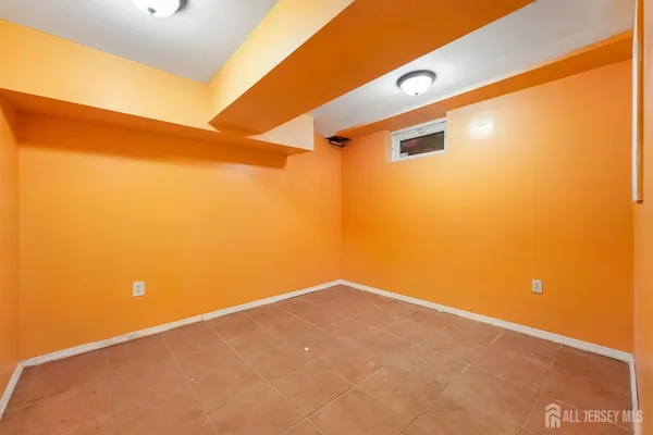 a view of a big room with a door