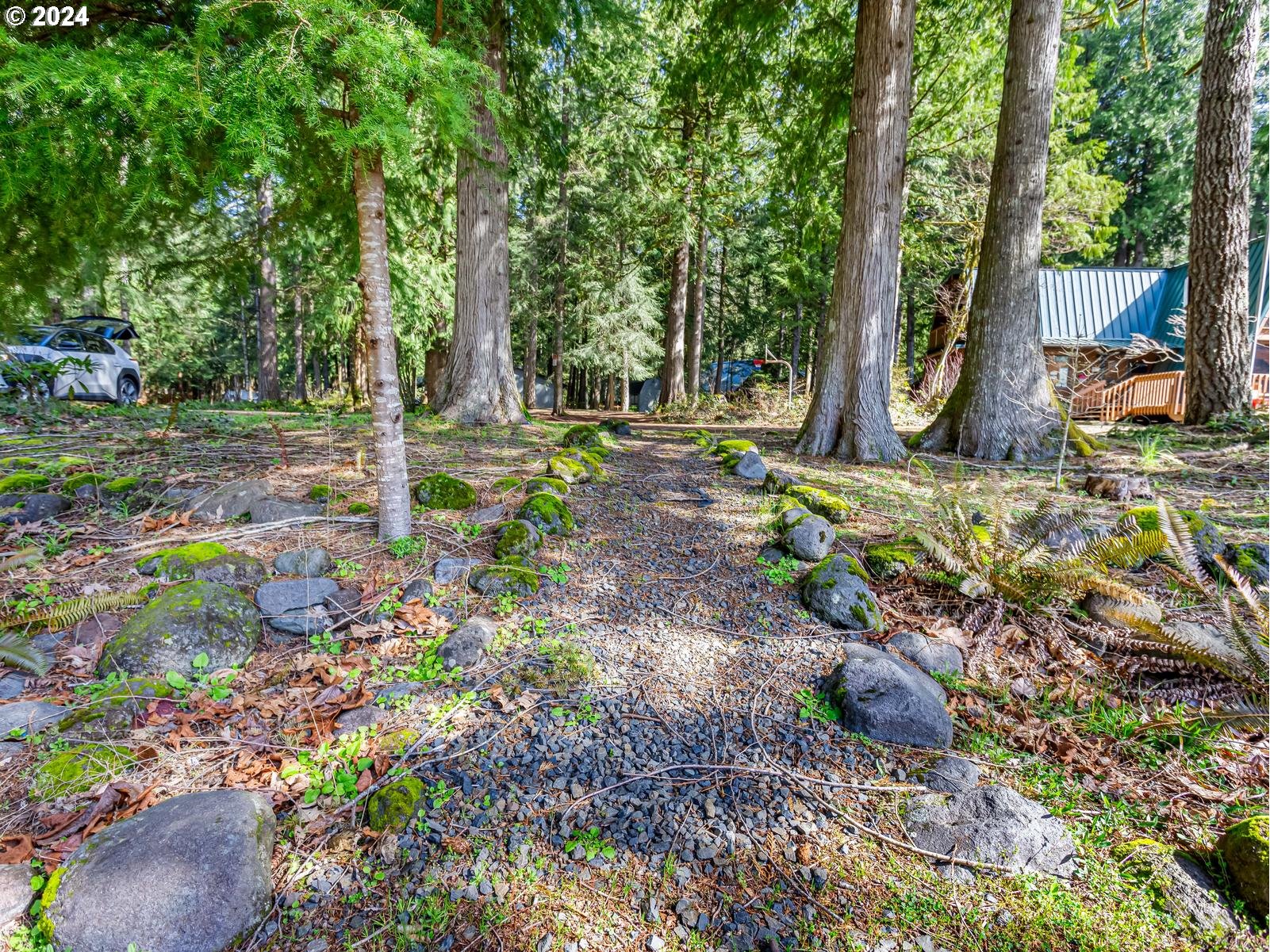 64680 East Sandy River Lane Rhododendron, OR 97049 - Photo 13 of 23 a backyard of a house with lots of green space