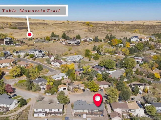 an aerial view of multiple house