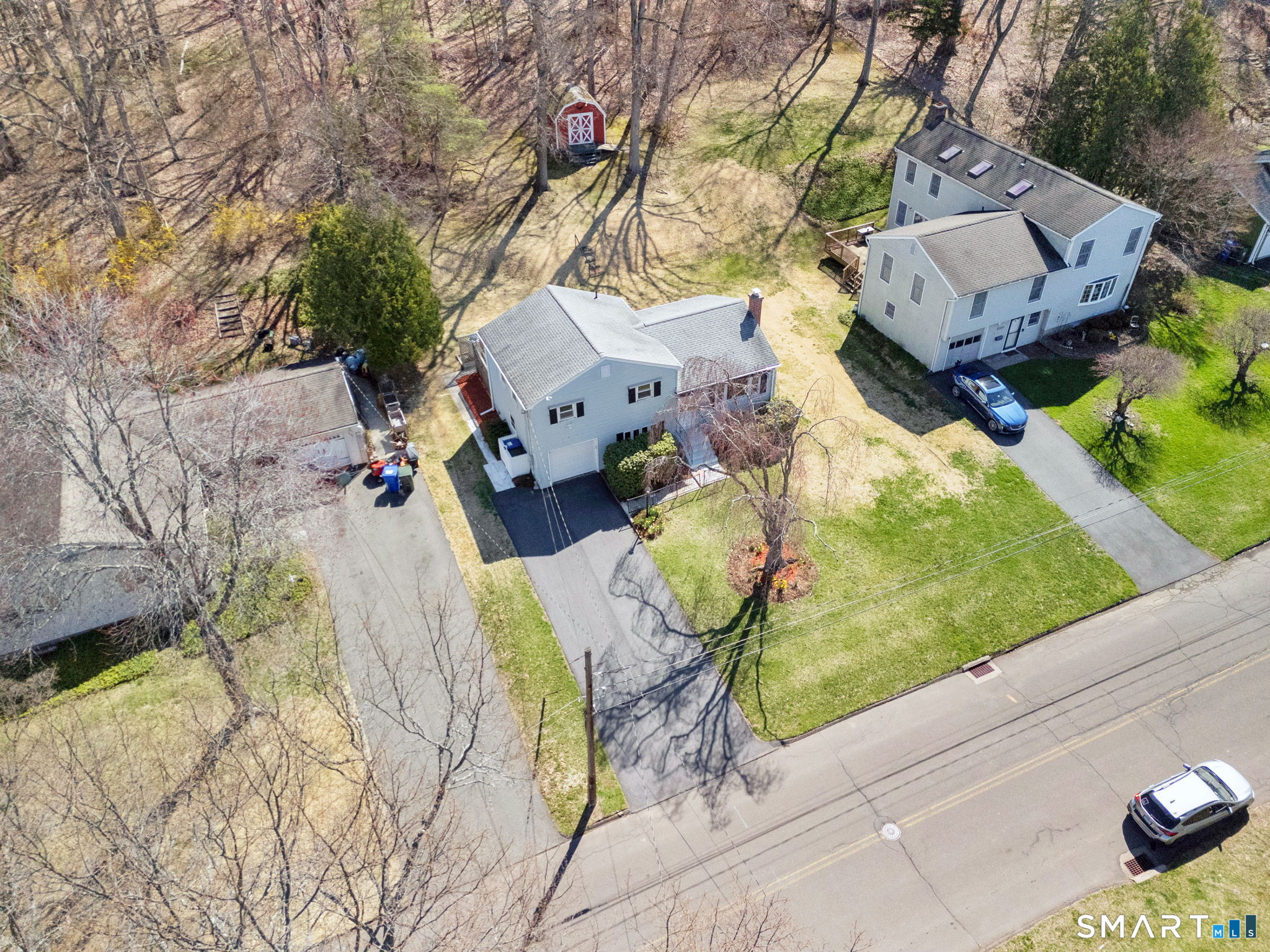 203 Brentwood Road Newington, CT 06111 - Photo 38 of 39 Aerial View shows the beautiful wooded area behind the home.