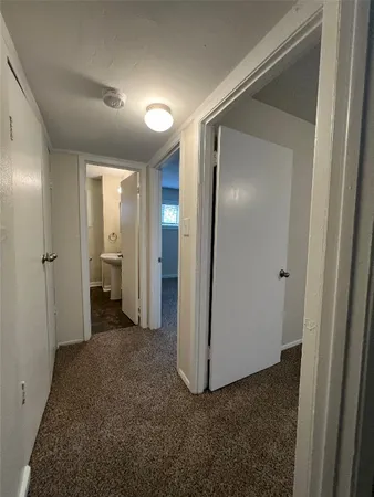 a view of hallway with yard