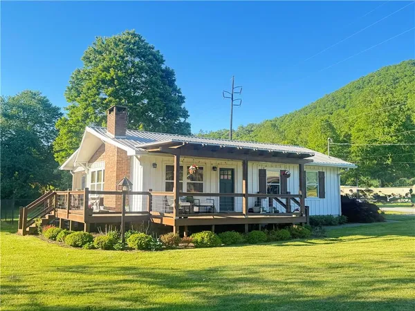 a view of a house with a patio