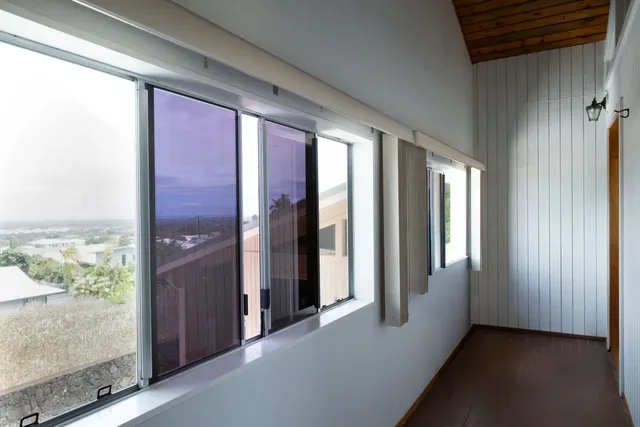 a view of hallway with workspace