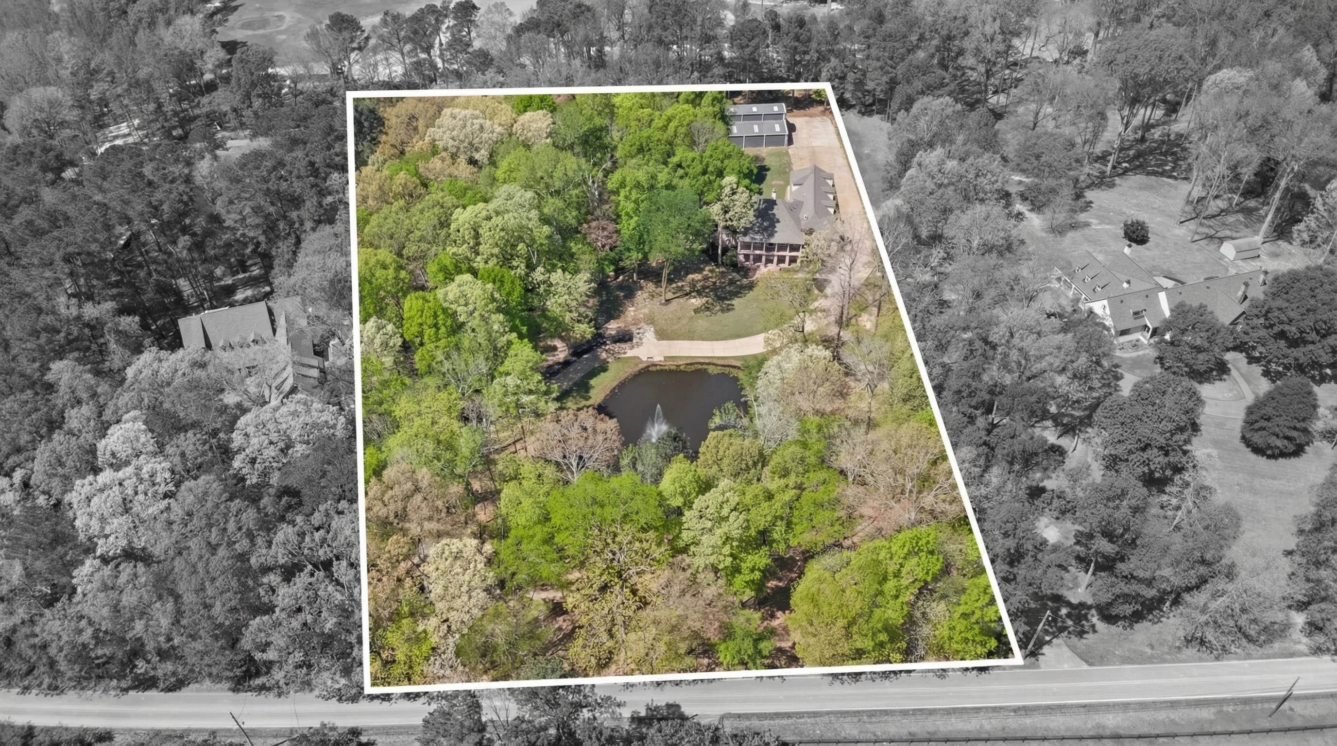 815 Dent Road Eads, TN 38028 - Photo 40 of 40 Aerial view of property's location with property parcel outlined and a large body of water