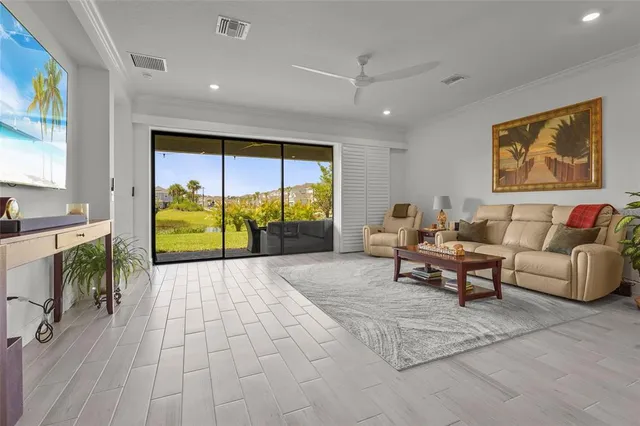 a living room with furniture and window