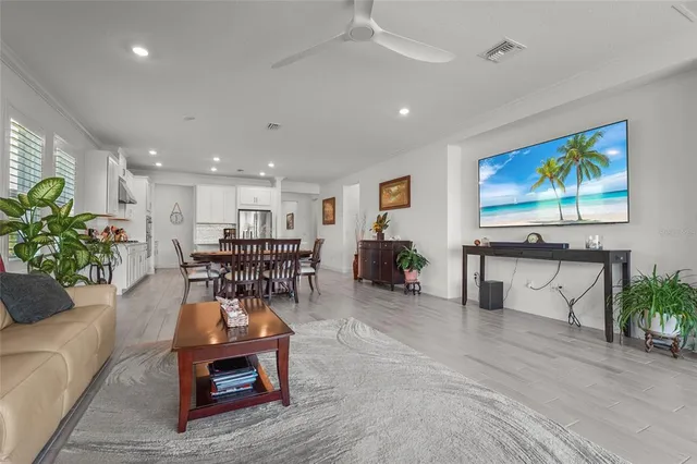 a living room with furniture and a couch