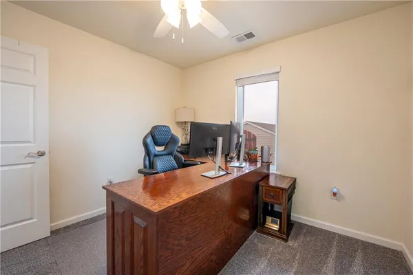 a view of workspace with a window