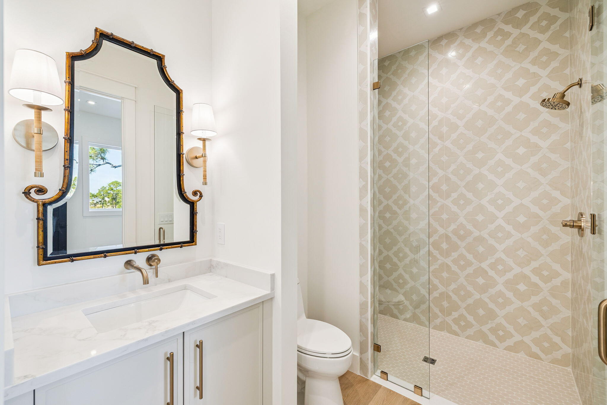 672 North Walton Lakeshore Dr Inlet Beach Inlet Beach, FL 32461 - Photo 64 of 88 a bathroom with a sink and a mirror