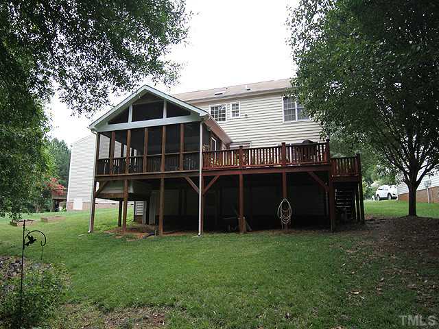 9805 Goodrum Court Raleigh, NC 27617 - Photo 16 of 17 Screen Porch/deck/nice size crawl space to walk in/lots of storage under for items!