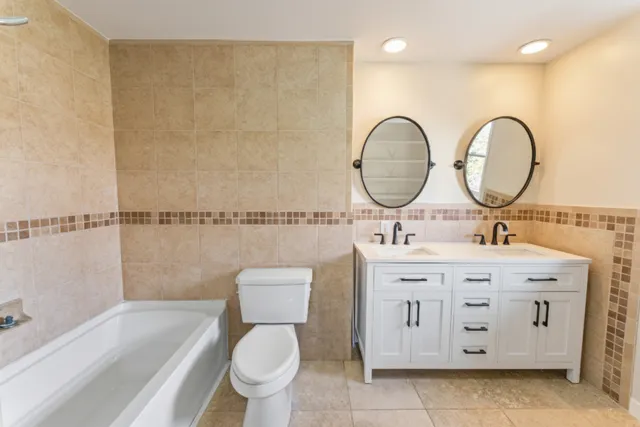 a bathroom with a toilet a sink and a bathtub