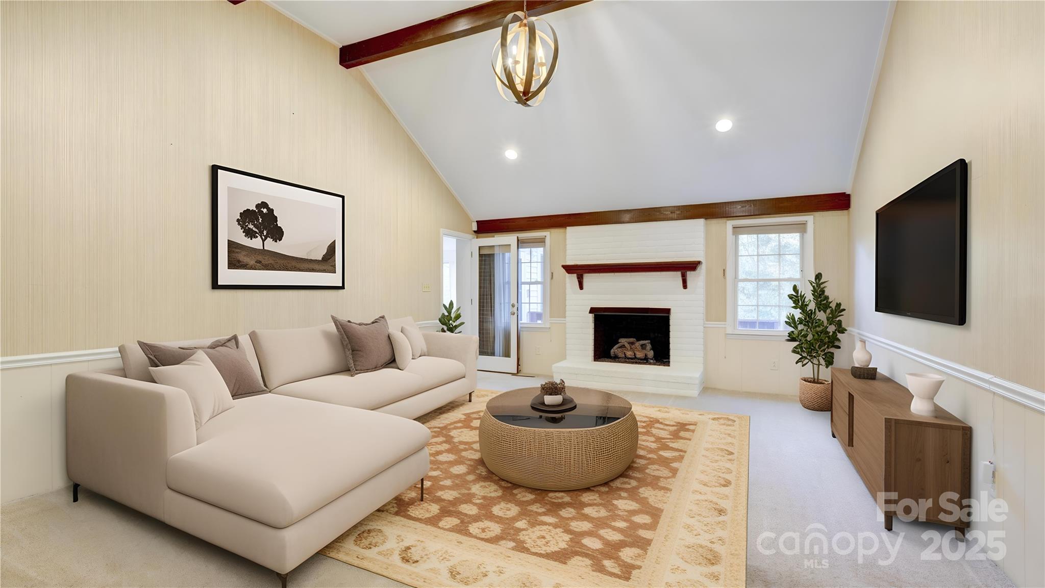 1535 Cripple Creek Road Kannapolis, NC 28081 - Photo 8 of 40 a living room with furniture a window and a fireplace