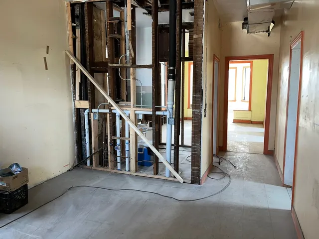 a close view of fireplace