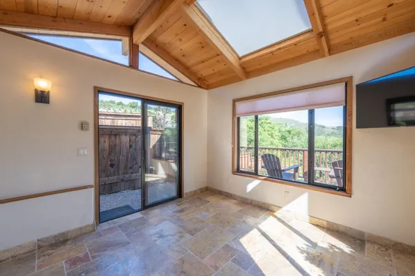 a view of an entryway with a window