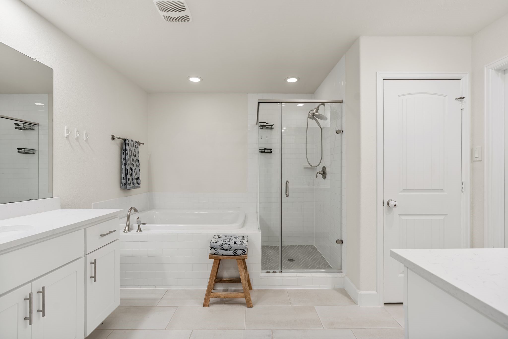 5230 Darling Street Houston, TX 77007 - Photo 22 of 34 The Primary bathroom has a definite Wow factor! Separate vanities are a big plus!