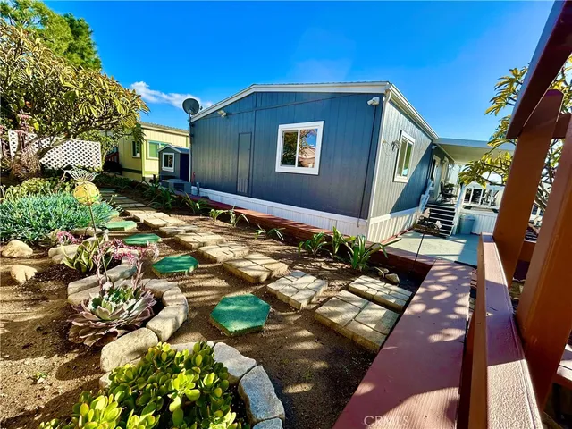 a view of a house with a patio