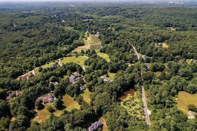 17 Everett Street Sherborn, MA 01770 - Photo 20 of 22 an aerial view of residential house with parking and yard