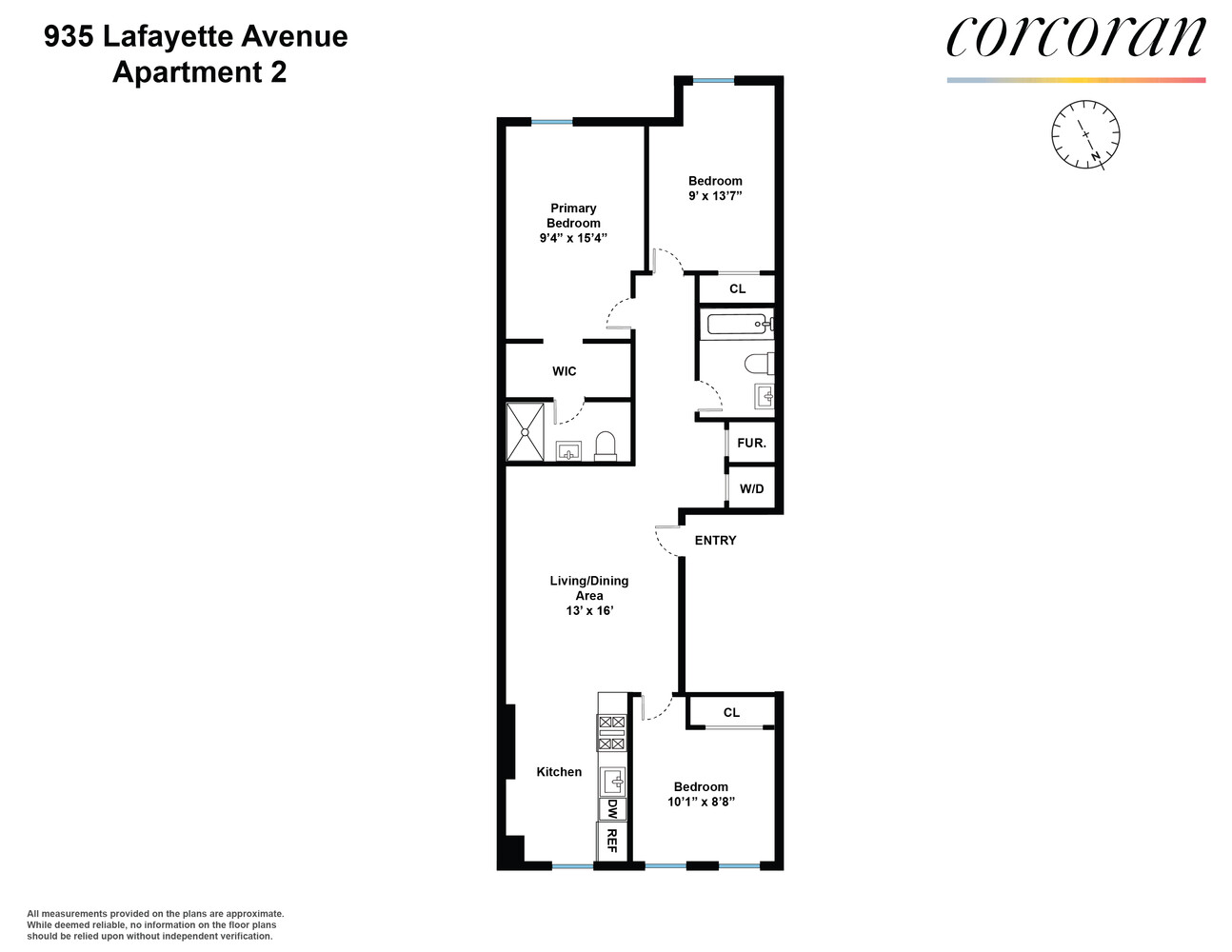 935 Lafayette Avenue, Unit 2 Brooklyn, NY 11221 - Photo 8 of 8 a picture of a floor plan