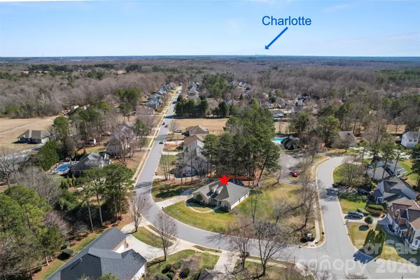 an aerial view of multiple house
