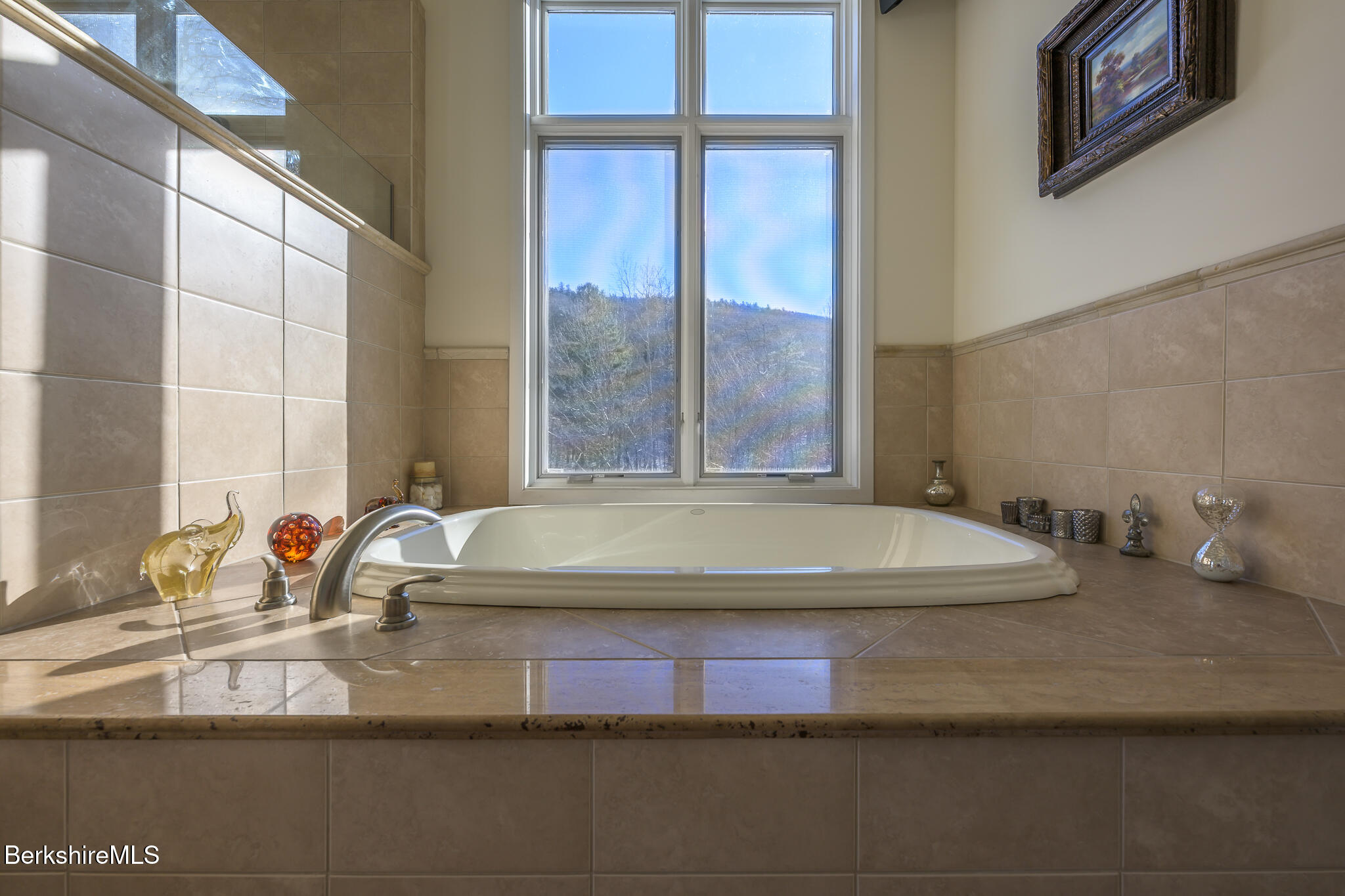 83 Maple Hill Road West Stockbridge, MA 01266 - Photo 36 of 86 a bathroom with a granite countertop sink and a bathtub