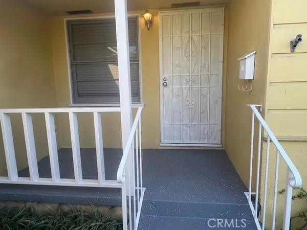 a view of wooden door